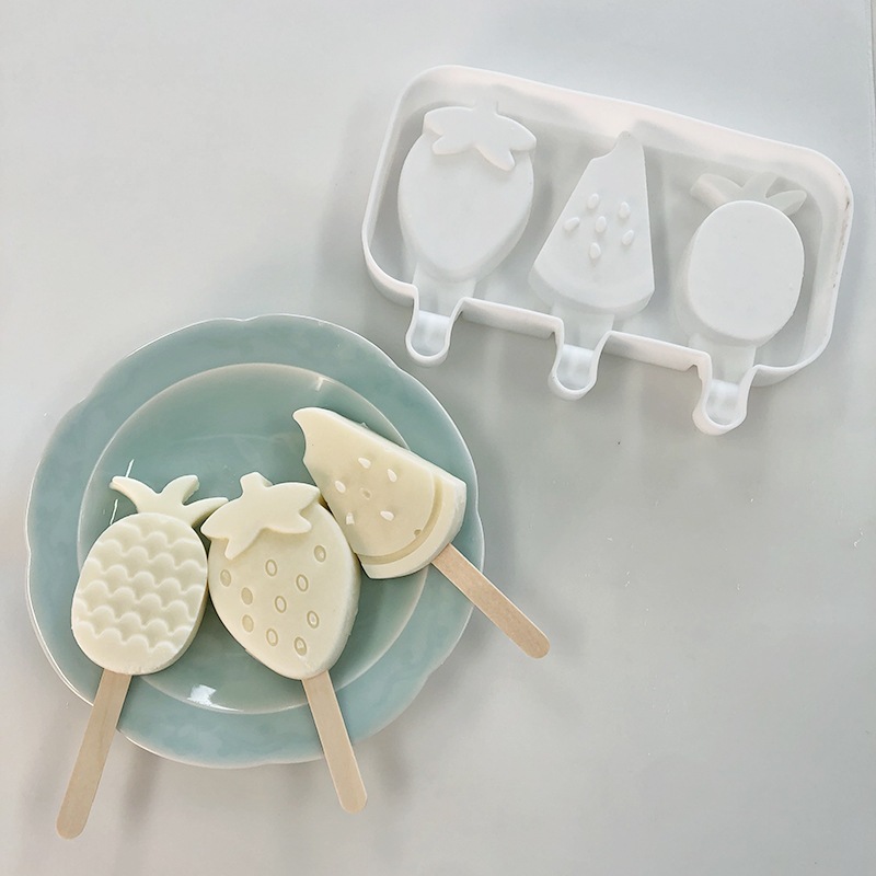 Ice Cream Mold Silicone Mold With Cover Tray DIY Handmade Fruit Ice Lolly Bar Homemade Frozen Popsicle Lollipop Marker Mold
