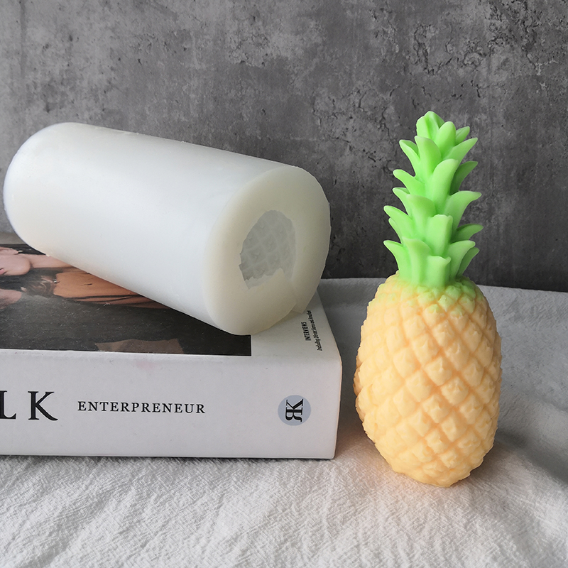 J186 DIY El Yapımı Simülasyon Meyve Şekilli Alet 3D Ananas Silikon Mum Kalıp