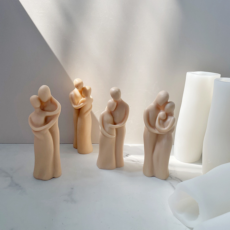J6-50 2022 სახლის დეკორაცია ახალი დიზაინის დიდი ადამიანის სხეული წყვილი სანთელი სილიკონის ყალიბი Hug Lover სანთელი სილიკონის ყალიბი