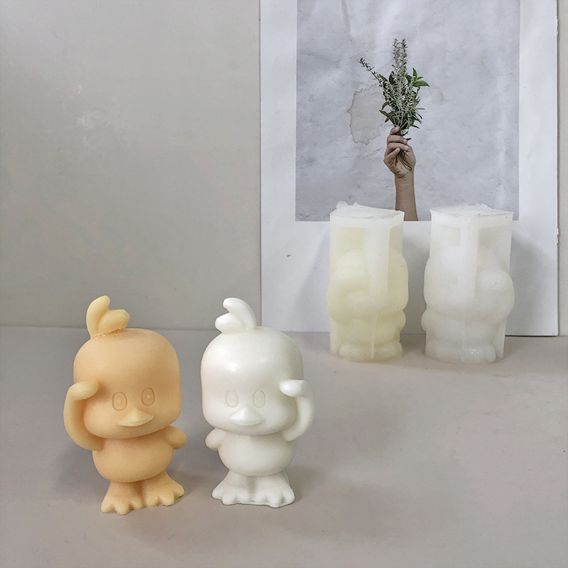 J6-91 Home Decor DIY Cartoon kaczka silikonowe formy mydło świeca gips aromaterapia 3D śliczne kaczki silikonowa foremka na świece