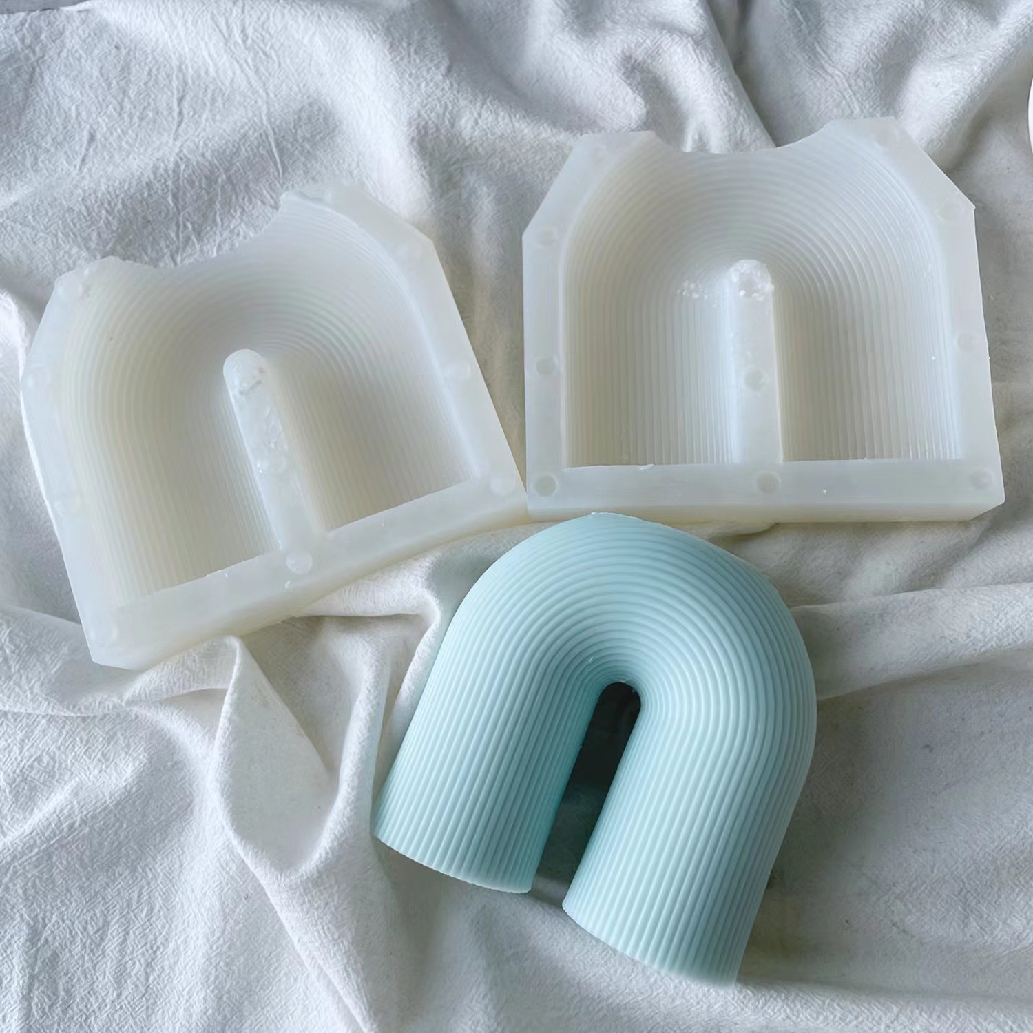 J1128 Handmade Candle Mould Geometric Arch U Shaped Aromatherapy Candle Silicone Mould
