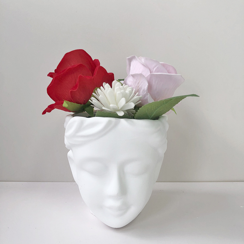J2121 3DVenus Statue Flower Pot Silicone Mold DIY Plaster Crystal Drip Cement Cement Mold