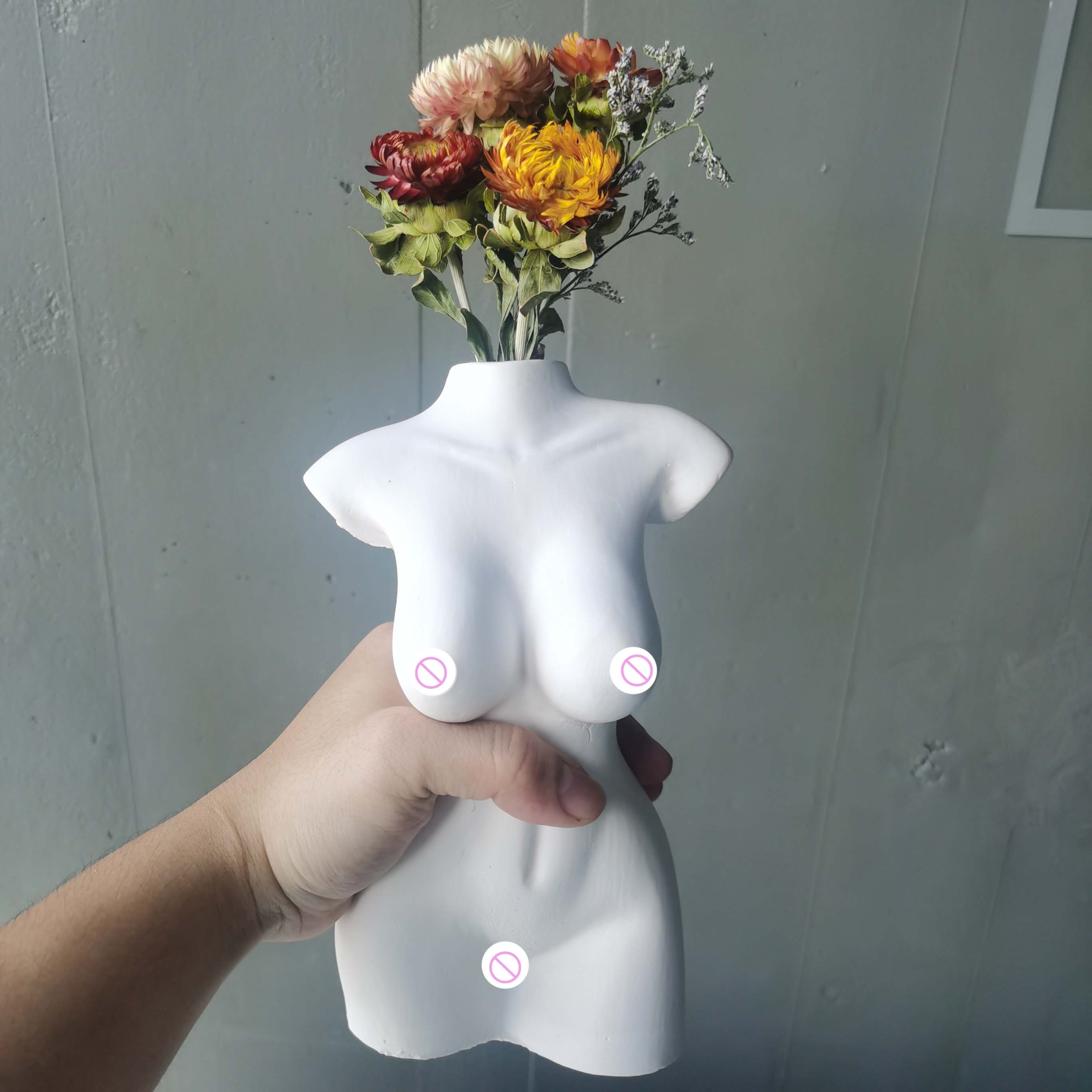 Molde para vaso de concreto feito à mão escultura em gesso tamanho grande faça você mesmo molde para vaso de concreto feminino