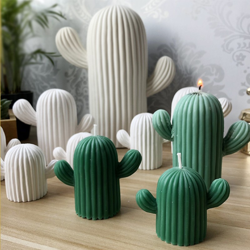 J124 Tuntun DIY Crafts Titun Titun Pilasita Succulent Plant Candle Mold Cactus Candle Silicone Mold