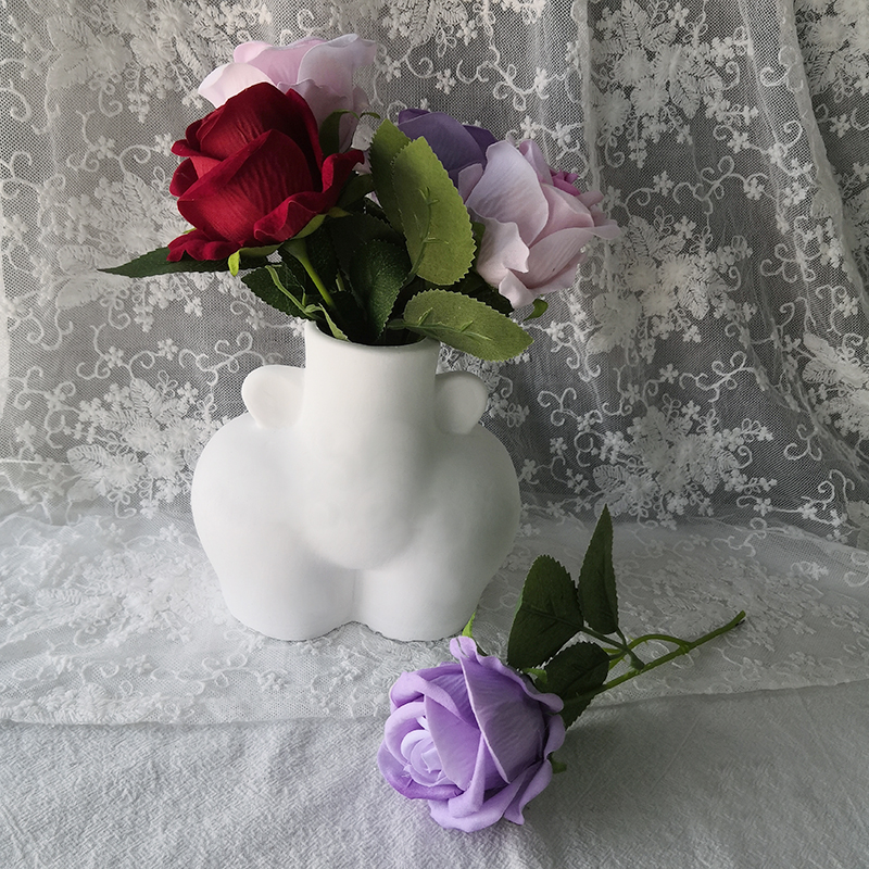 J2110 Faça você mesmo Vaso de flores feito à mão Concreto Cimento Molde de argila Arte Vaso Molde de silicone
