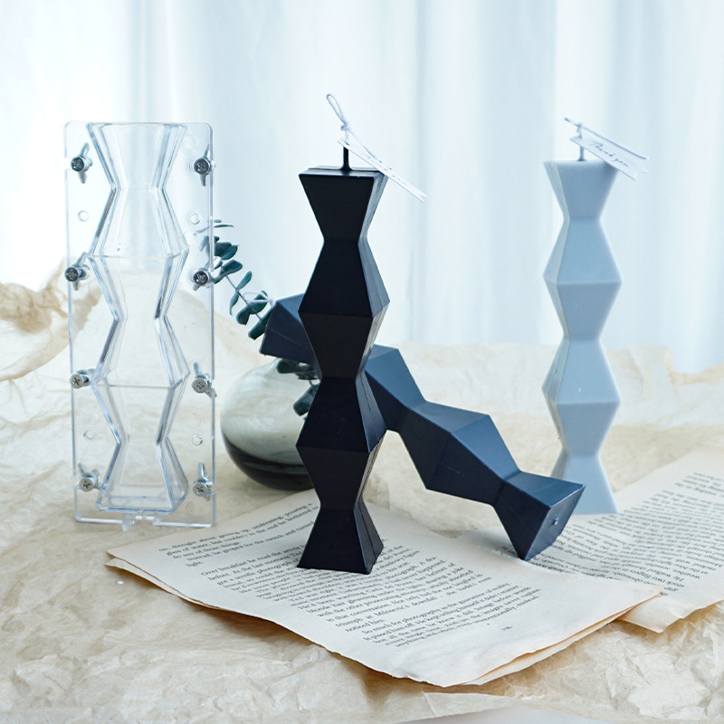 J31 Geometric Abstract Modeling Nordic Style Creative Candle Ṣiṣe Ṣiṣu Mold DIY Ailopin Ọwọn Candle Mold