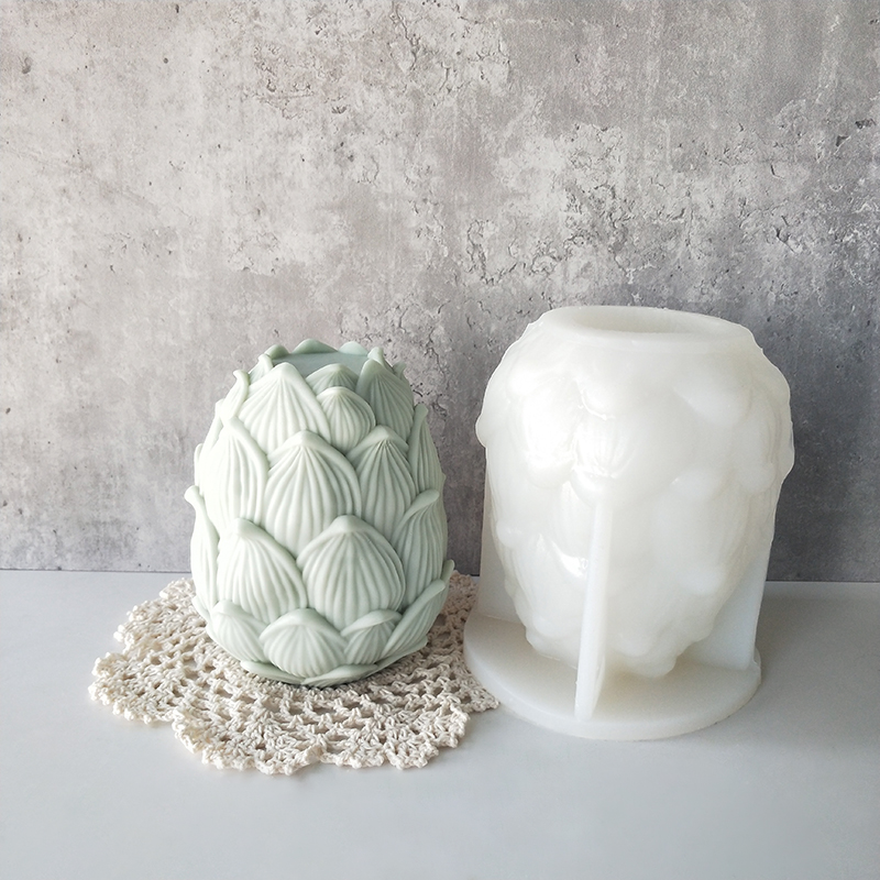 J1182 Novo design decorativo para casa tamanho grande esculpido molde de silicone flor de lótus molde de vela flor de lótus