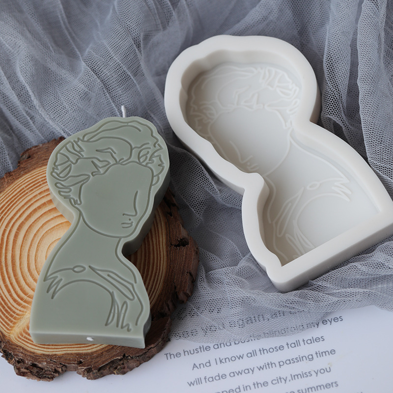 J139 Aromatherapy Plaster 3D Handmade Aroma Soap Mold Home Decor Gift DIY Soy Wax Noblewoman Silicone Candle Mold