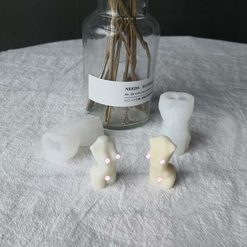 J14 Clauer de joieria de nou disseny DIY petit motlle de resina de cristall de cos humà 3D Mini tors femení Motlle de silicona per espelmes