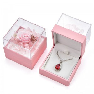 OEM Ziua Îndrăgostiților Fabrica de cutii de inele pentru bijuterii de flori conservate