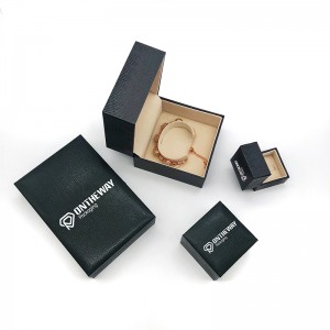 Caja de embalaje de joyería de lujo de papel de polipiel de venta caliente