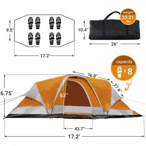 High Quality Big 2 Room for Event 10 Man Cabin Tent Camping