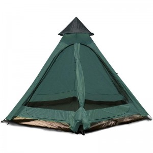 4 Person Teepee Camping Tent Double Layers Glamping Instant for