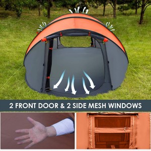 Waterproof Instant Pop Up tent 3-4 People Camping Family