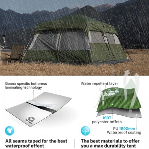Outdoor 6-8 Person Camping Tent Picnic Cabin Tent Instantg