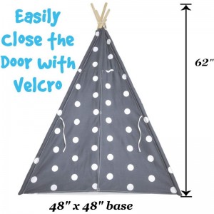 Wooden Poles Playhouse Polka Dot Play Tents Indoor Children Teepee Tent for Kids