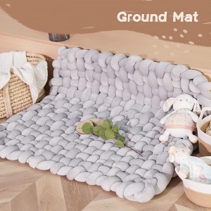 Hot Teepee Tent Mats Nursery Rug Soft Cotton Knotted Braided Mat for Kids Play