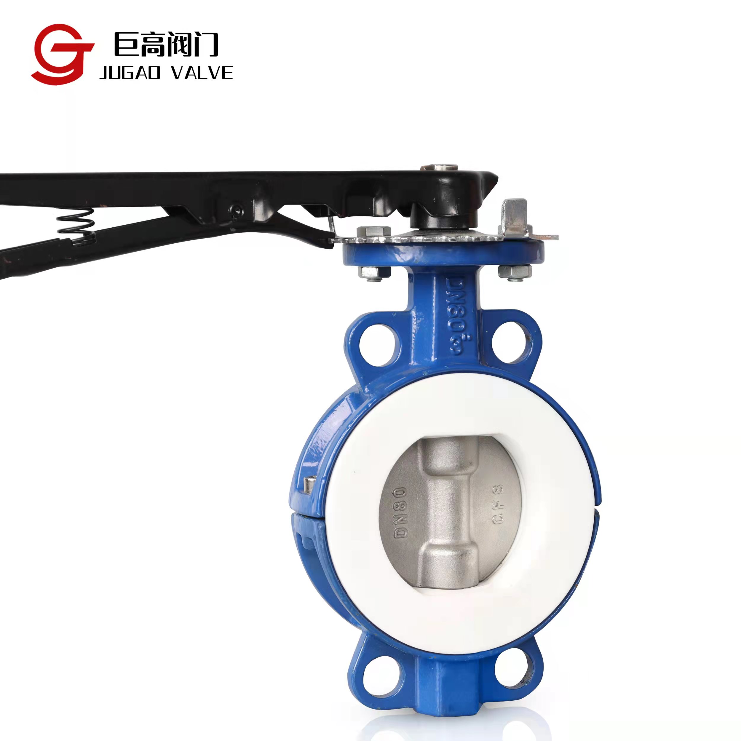 Fluorine-lined stainless steel/cast steel national standard butterfly valve Itinatampok na Larawan