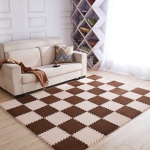 Stitching Velvet Floor Mat Suede Carpet Puzzle Foam Mat eva Bedroom Floor Mat Crawling Mat