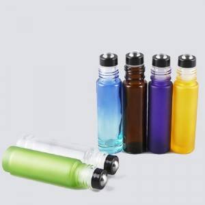 rainbow colored essential oil roller bottles 5ml thick glass roller bottle with aluminum lid