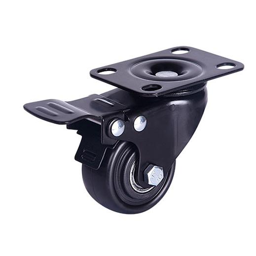 3 Inch Medium Duty Industrial Caster Swivel APP PU Castor Trolley Wheel with Brake Featured Image