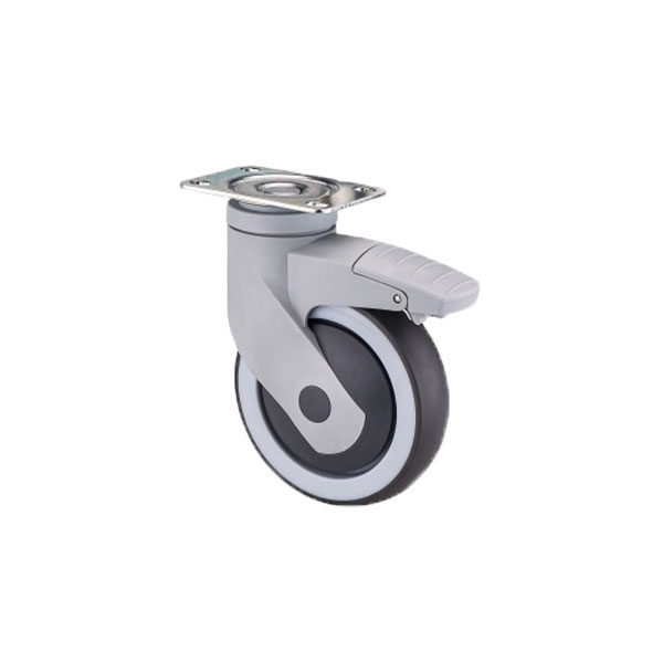 3/4/5 Inch Thermoplastic Rubber TPR Plastic Swivel Caster with TPR Medium Duty Hospital Bed Wheel