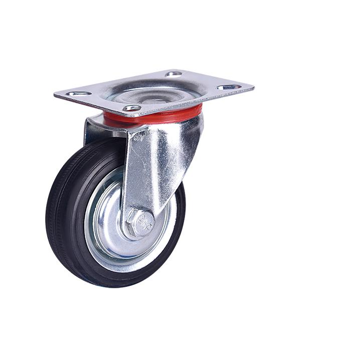 Custom Wholesale 2.5 Inch Rubber Castor Furniture Cart Wheel Swivel Plate Locking Industrial Caster Heavy Duty Caster for Shopping Cart