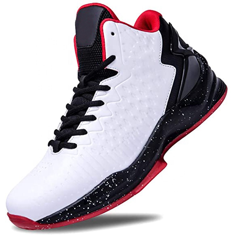 Men Breathable Sports Sneakers Anti Slip China Shoe Box Customized JIAN ER Wear Resistant High Upper Basketball Shoes