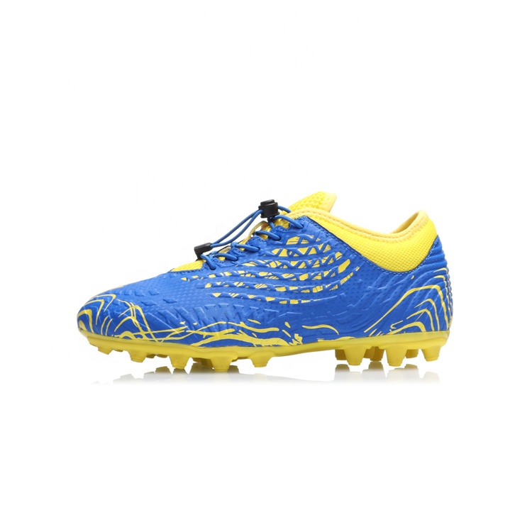 China Hot Sales OEM Microfiber Leather Waterproof Professional Outdoor Football Athletic Shoes Soccer