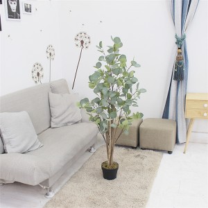 4ft künstliche Plastikpflanze, Seidenblätter, künstlicher Eukalyptusbaum