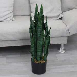 Plantas de sansevieria artificiais de alta qualidade de plástico falso plantas de cobra bonsai para decoração de jardim doméstico