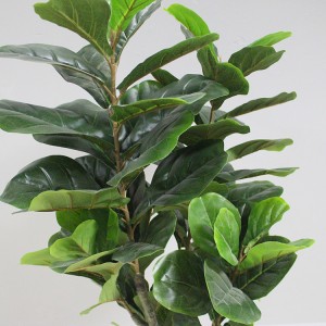Amazon Online Hot Selling සඳහා නව කෘතිම පැල ගෘහස්ථ කෘතිම ෆිඩල් කොළ අත්තික්කා ගස Ficus Lyrata