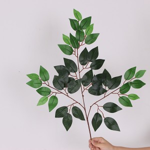 Populêre Artificial Mini Plastic Plants Simulaasje Dekorative Branches Ficus Leaves