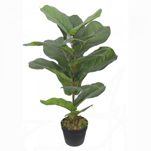 [Copy] artificial fiddle fig leaf tree for Amazon hot sale plastic fiddle tree e nang le kutu ea tlhaho makhasi a mokhabiso