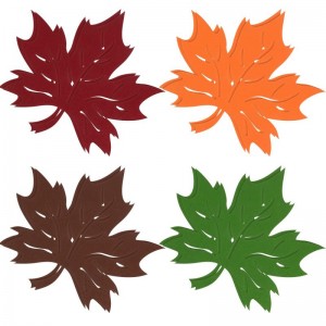 Herfs Maple Leaf tafelmat vilt gly-glip hittebestande tafelbeker mat tafeldoek geskik vir gesinsete versiering