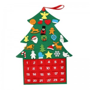 JI HANG DIY Pared de árbore de Nadal de fieltro para nenos, árbore de fieltro Regalo de Nadal Decoración para colgar na parede da porta de Nadal