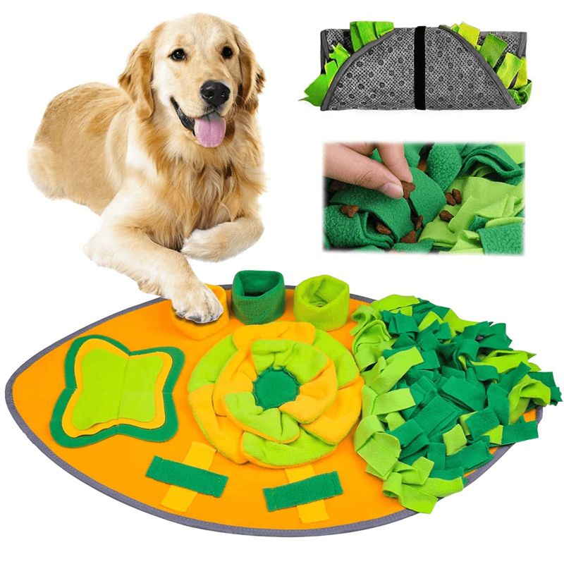 JI HANG Pet Snuffle Dog Mad-Interactive Slow Feeding Activity Pad Feeder Puzzle Toy เสื่อดมกลิ่นกระตุ้นทักษะการหาอาหารตามธรรมชาติเสื่อฝึกกลิ่น