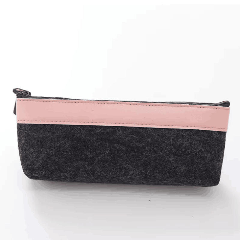 Едноставна модна пренослива мултифункционална чанта за пенкало од платнена ткаенина со кожен канцелариски материјал училишен прибор со молив чанта