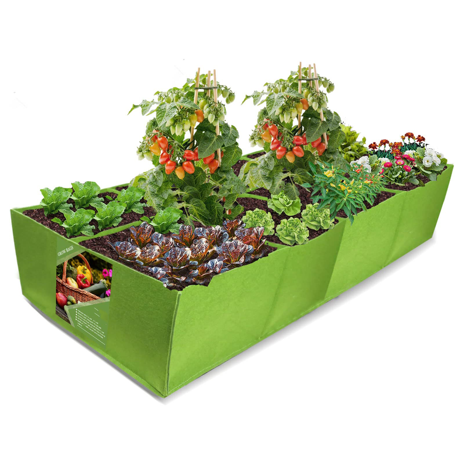 قماش مرتفع حديقة سرير مربع كيس نمو النبات كبير دائم مستطيلة قابلة لإعادة الاستخدام الخضروات تنفس القماش حاوية 4 شبكة قابلة لإعادة الاستخدام
