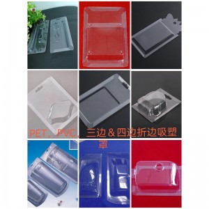 PET/PVC folding blister cover folding transparent tray customized