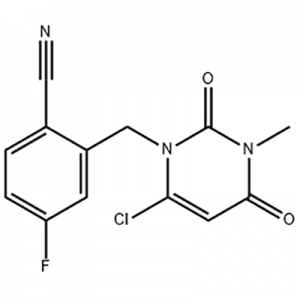 2-((6-क्लोरो-3-मिथाइल-2,4-डाइऑक्सो-3,4-डायहाइड्रोपाइरीमिडिन-1(2H)-yl)मिथाइल)-4-फ्लोरोबेंजोनाइट्राइल