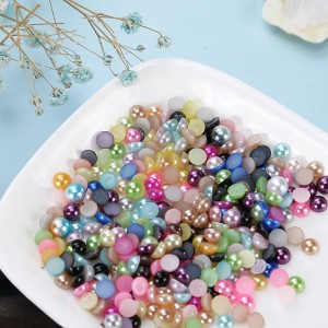 1.5mm-20mm Colorful abs hlaf pearl cheap abs plastic pearl beads