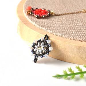 High quality seed bead with glass faceted beads designer pendant charms
