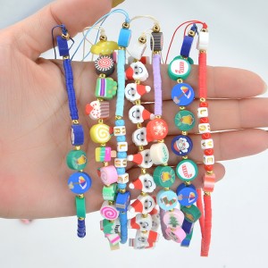 Factory Sell Fashion Clay beads Cell Phone Holder Lanyard