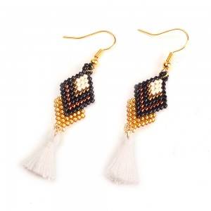 Delica miyuki beads women earrings jewelry fashion hoop tassel earrings