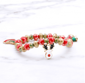 YIWU Fashion Lucky Faceted Crystal Beads custom Christmas Bracelet for men