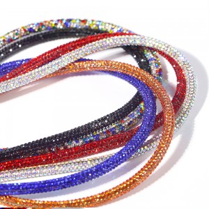 Teardrop Pearl Beads Factory –  Flash 3-6mm glass rhinestone tube rope trim  – Jingcan