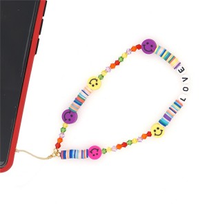 2021 new design mobile phone chain cute,colorful hand made cell phone lanyard string
