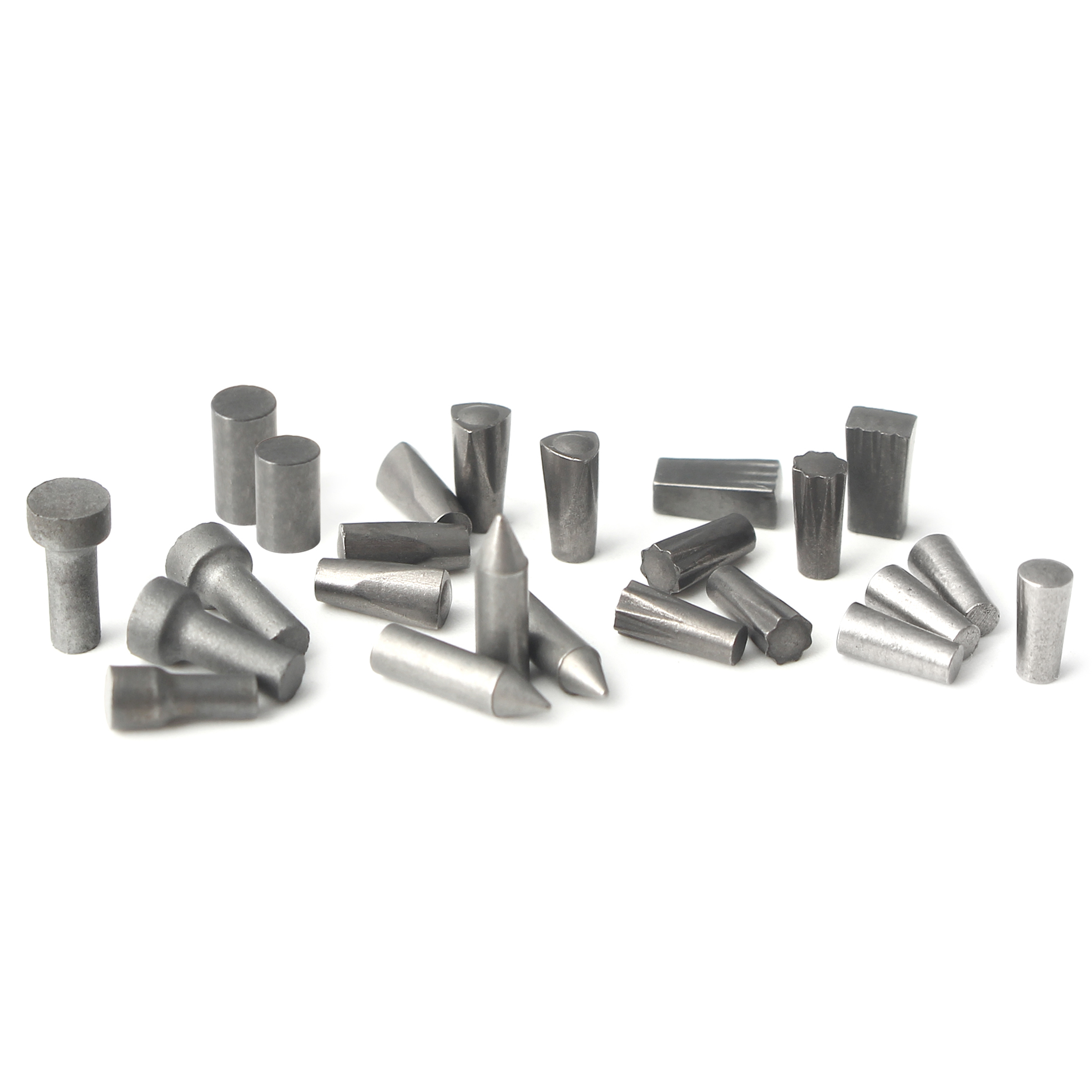 Wear resistant tungsten carbide pins for tire studs or horse