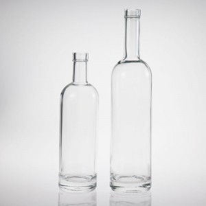 पारदर्शी चकमक जिन बोतल कांच की बोतल बिक्री निर्माता